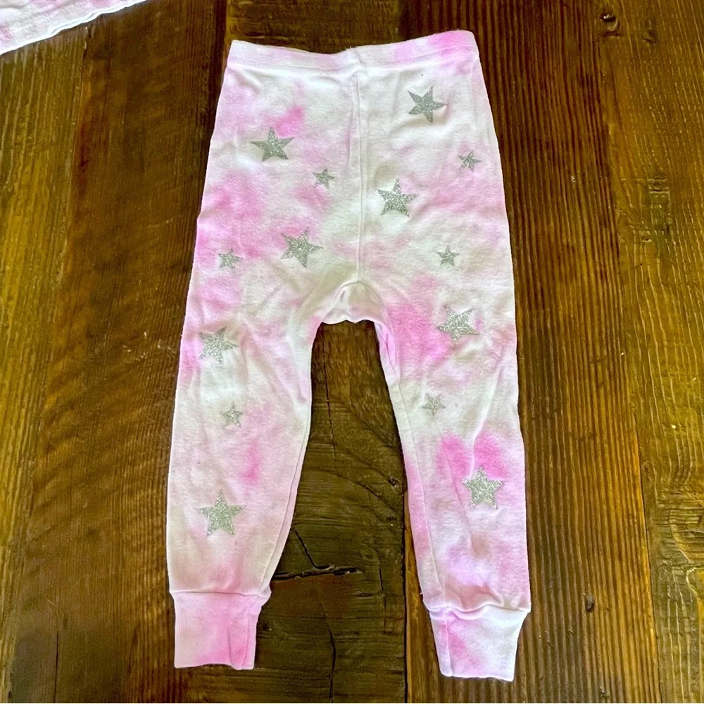 Baby Girl Tie Dye Silver Glitter Stars Designer Outfit - Picture 4 of 7